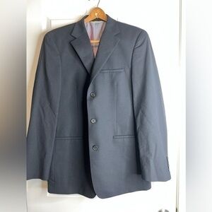 Wilke-Rodriguez Men’s 40R Black Pinstripe Wool Sport Coat Suit Jacket Blazer 40